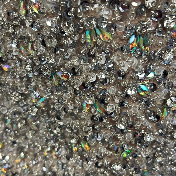 Terani fully beaded illusion long sleeves open back dressy dress - Picture 10 of 11